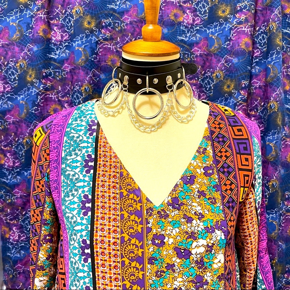🌈 Lovely floral art patchwork dress